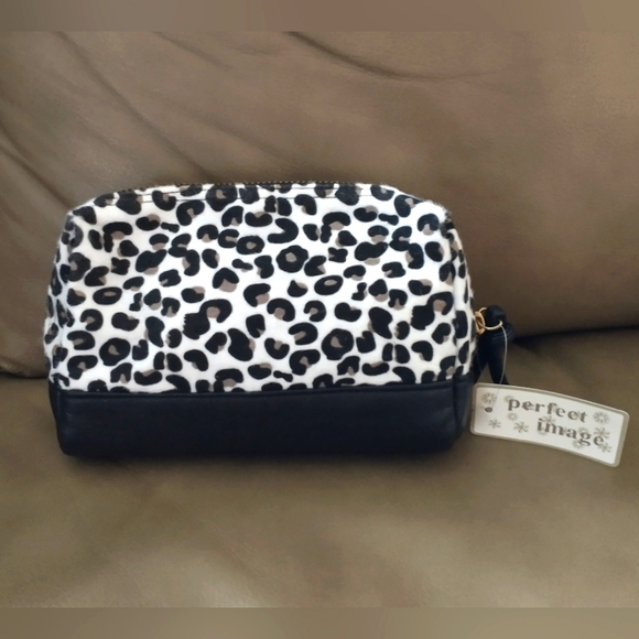 Perfect Image Black Leopard Cosmetic Makeup Bag NWT - Picture 3 of 6